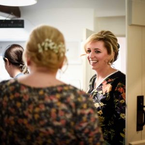 Bride getting ready for Cotswolds wedding